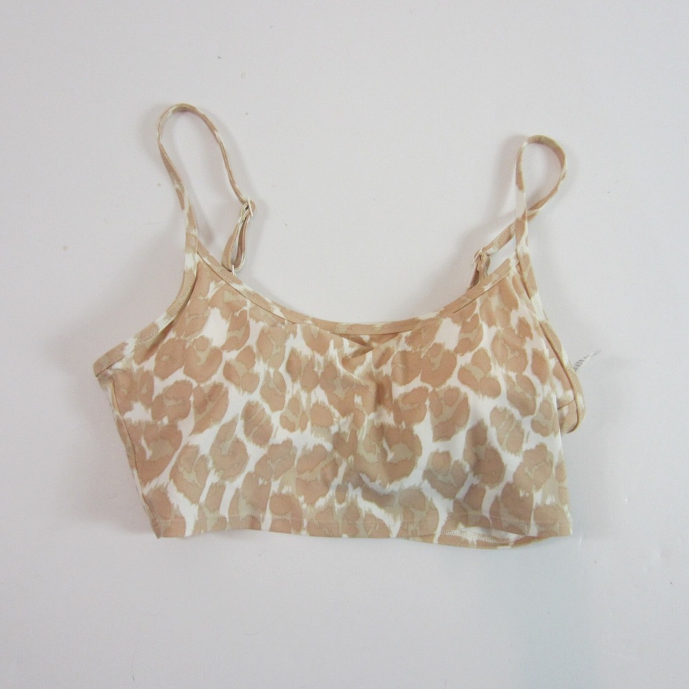aerie women's bikini top scoop long line medium animal